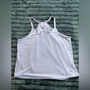 Under Armor Women’s Medium Flowy Lavender cross back slightly cropped tank top